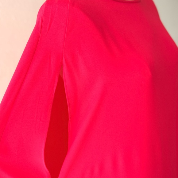 Mango Hot Pink Slit Cape Dress - Picture 5 of 9